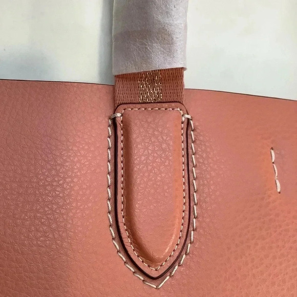 COACH Derby Pebbled Leather Shoulder Tote in Light Coral - Picture 7 of 16